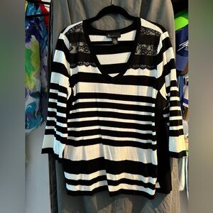 Stripped sweater plus size